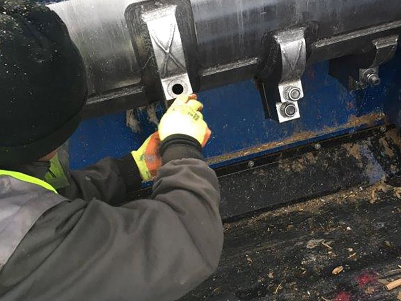 Skiftbare knive på Teuton neddeler